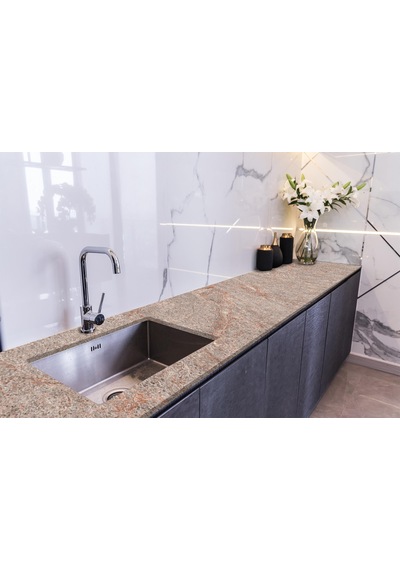 Tezgah Üstü Fayans Kaplama Folyosu Mutfak Tezgahı Kaplama Pink Beige Marble