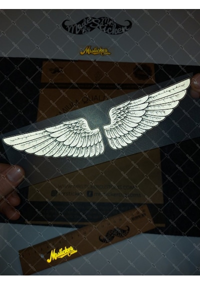 Bay Etiket Rfhlm48 Reflektif Kanat Sticker Seti Sol Sag Simetri