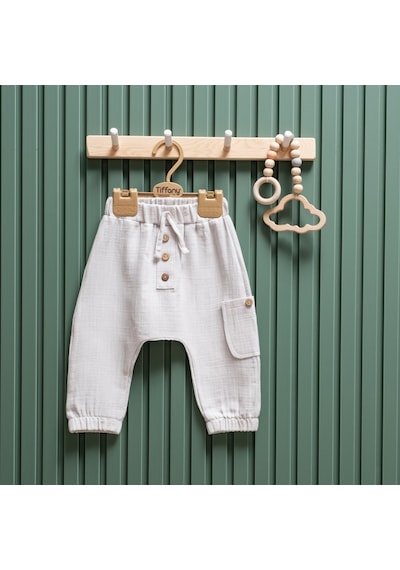Tiffany Baby & Kids Tiffany Baby Müslin Theme Şalvar Düğmeli Alt 26006 Gri