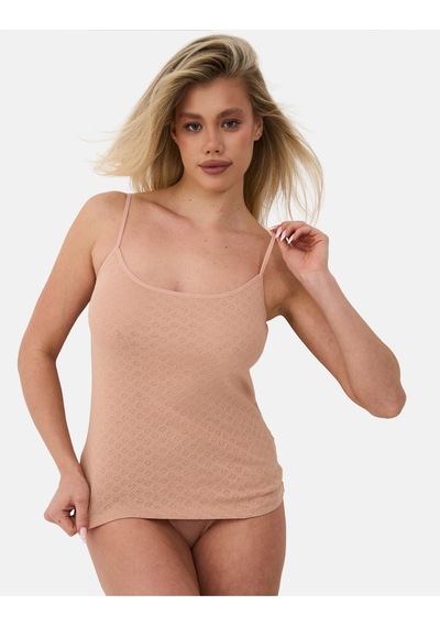Alya Underwear %100 Pamuk Kumaşlı İp Askılı Kadın Atlet Jakarlı Ribana Kalp İşlemeli 5'li Paket Beyaz Ten Rengi
