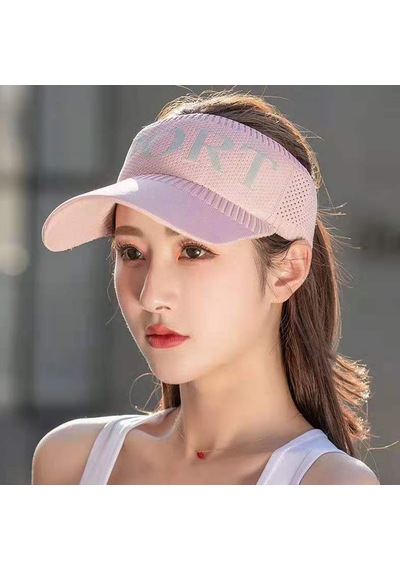 Shopiolog Vizör Şapka Unisex Yazlık Sport Baskılı Güneş Koruyucu Siperlik Pembe