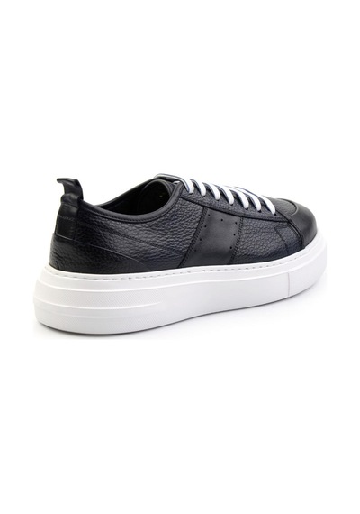 Bambi Lacivert Hakiki Deri Erkek Sneaker E01083018003 Lacivert