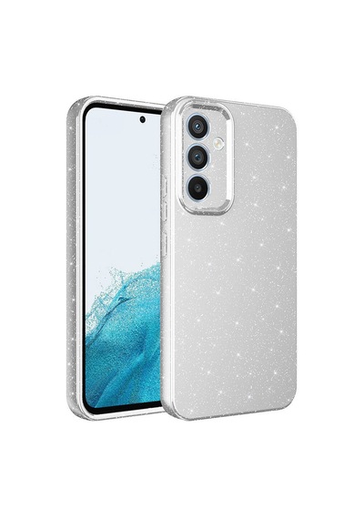 Galaxy A05s Kılıf Kamera Korumalı Simli Lüks Zore Koton Kapak Gümüş