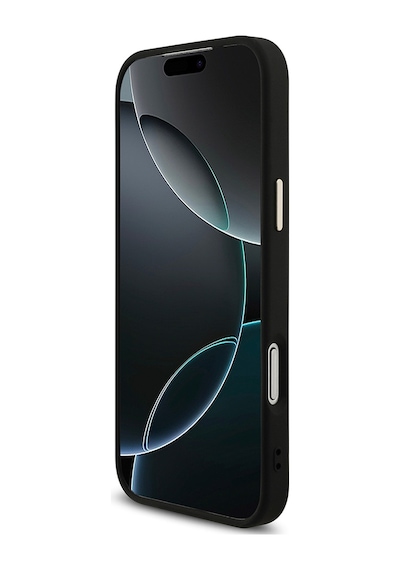 Apple Uyumlu iPhone 17 Pro Max Kılıf Guess Lisanslı 4g Büyük Metal Logolu Glitter Kapak Siyah Siyah