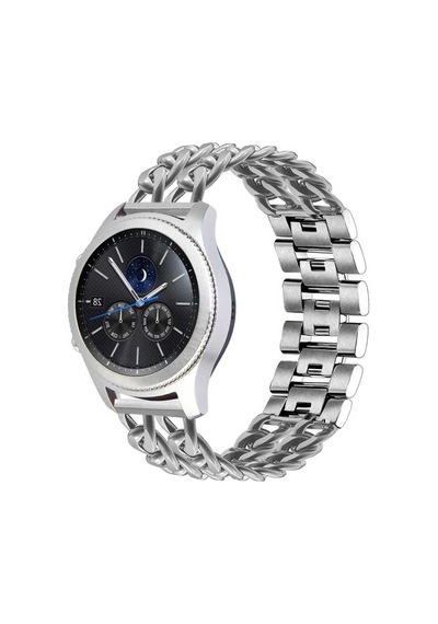 Galaxy Watch 46mm 22mm Uyumlu Krd-17 Metal Hzrv Kordon-gümüş