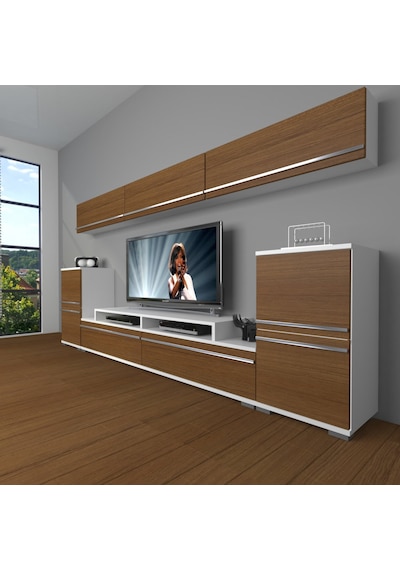Decoraktiv Ekoflex 9 Mdf Tv Ünitesi Tv Sehpası Beyaz - Ceviz