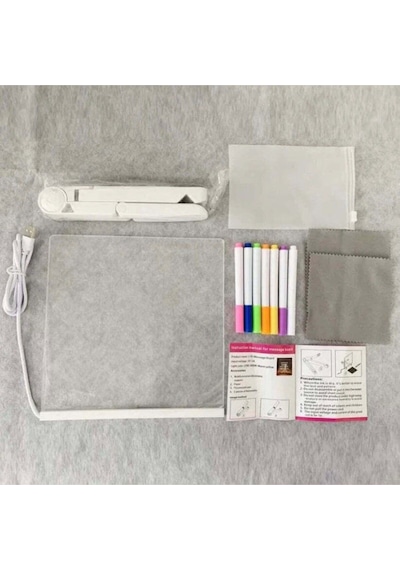 7 Özel Kalem Hediyeli Işıklı Yazı Ve Not Tahtası 20cmx30cm Led Işıklı Neon Yazı Tahtası 7 Özel Kalem Hediyeli