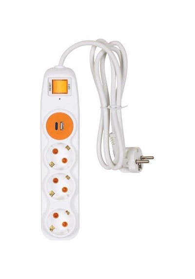 Nilson 3lü 1,5mt 1-usb 1-type Akım Korumalı Uzatma