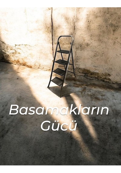 Saraylı Hardy Siyah Pratik Seyyar Merdiven 4 Basamak - Geniş Basamaklı