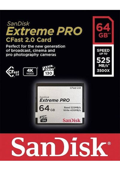 Sandisk Extreme Pro Cfast 2.0 64 GB SDCFSP-064G-G46D Hafıza Kartı