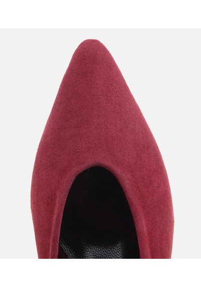 Hotiç Kadın Süet Deri Bordo İnce Topuklu Stiletto 01ayh328990a780 01ayh328990a780