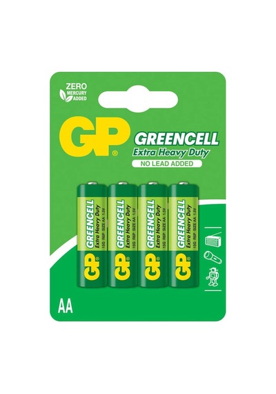 Gp Batteries Gp15g Greencell R6p/1215/aa Kalem Pil, 1.5 Volt, 4'lü Kart 16'li Paket