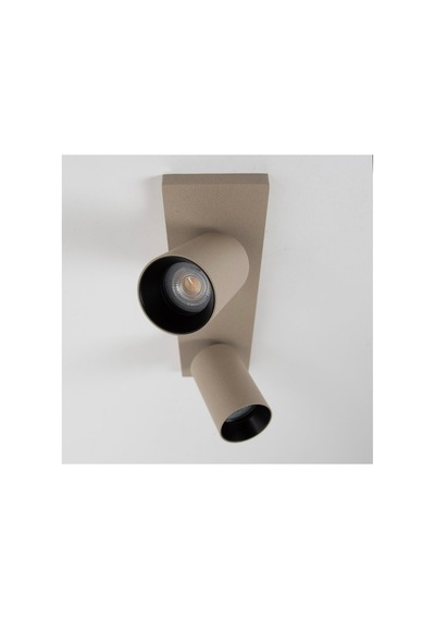 Gu10 Duy Mat Bej Koyu Krem İkili Spot Lamba 30 Cm Yönverilebilir Hareketli Başlıklı Led Spot Sıvaüstü Tavan Avize Aydınlatma Siyah