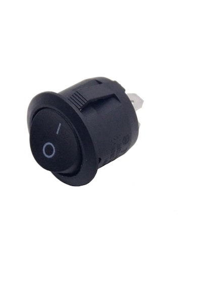 Alkatronik Yuvarlak 2 Pin Anahtar Rocker Switch Mini Buton Kcd1 Siyah 16mm Açma Kapama