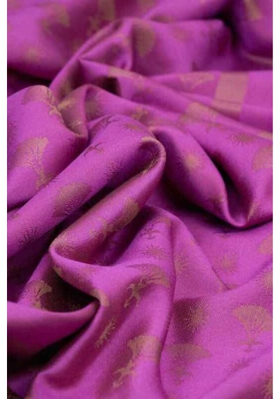Imannoor Karanfil Monogram Mor İpek Şal 68x200 Mor