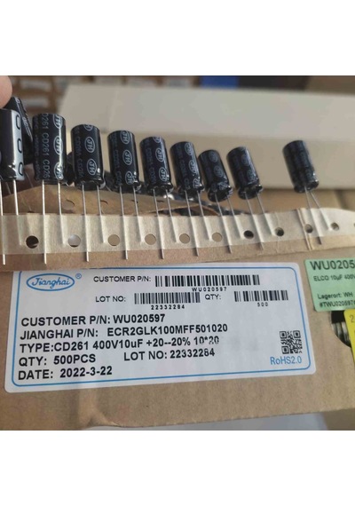 Ecr2glk100mff501020 10mf 400v 10x20 Elko 34 Adet