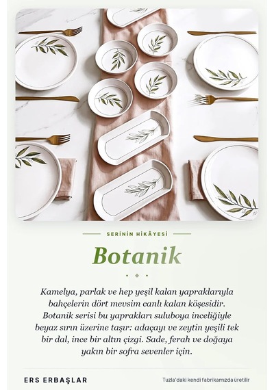 Botanik Yeşil Kamelya 14 Parça 6 Kişilik Kahvaltı Takımı Diğer