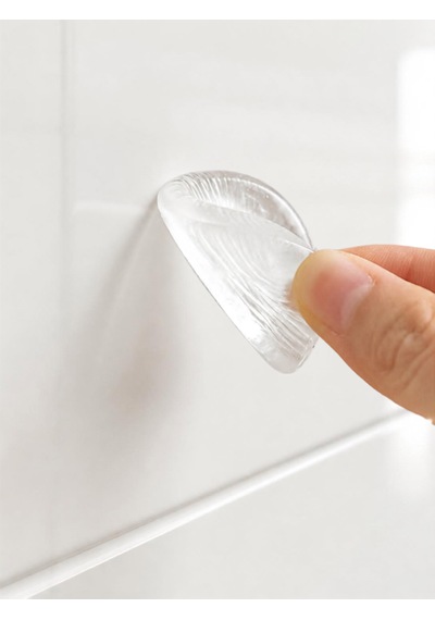 12 Adet Şeffaf Yapışkanlı Cam Raf Kapı Çekmece Tutucu Tampon Kaydırmaz Ses Darbe Emici Mobilya Stoperi