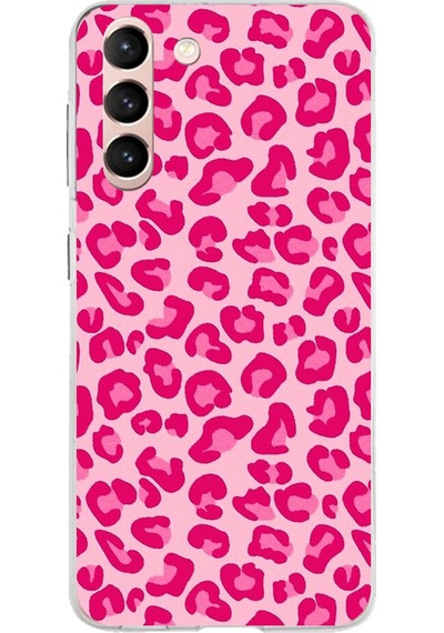 Samsung Galaxy S21 Uyumlu Pembe Leopar Tasarımlı Baskılı Silikon Kılıf Renkli