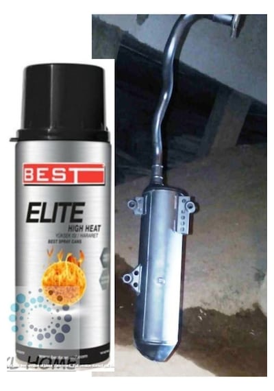600c- Elit Yüksek Isı Şömine Soba Oto Egzos Isı Boyası Hararet Boyası Gümüş Renk 400ml 1 Adet 0802 Gümüş