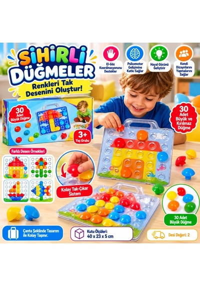 Eğlenceli Sihirli Düğmeler Junior 1 Adet