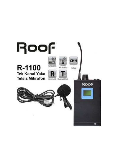 Roof R 1100 Yaka Uhf Tipi Telsiz Yaka Mikrofon Seti