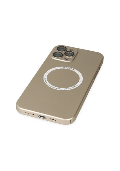 Apple iPhone Uyumlu,  12 Pro Kılıf Jack Magneticsafe Lens Silikon - Gold