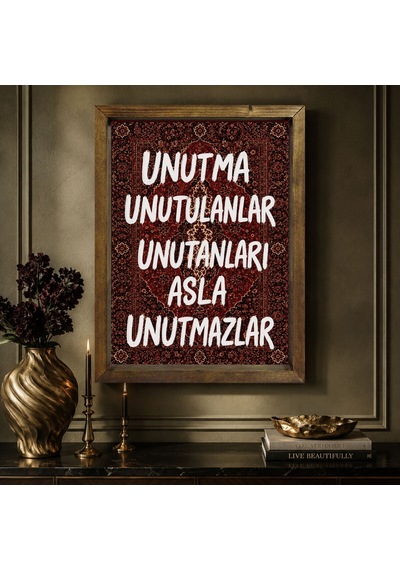 Bk Gift Vintage Klasik Sanat Esprili Sözlü Masif Ahşap Çerçeveli Dekoratif Tablo - 31