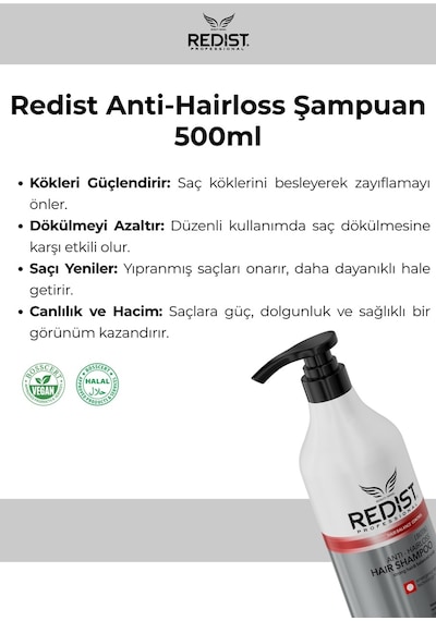 Redist Saç Dökülmesine Karşı Şampuan 500 ML