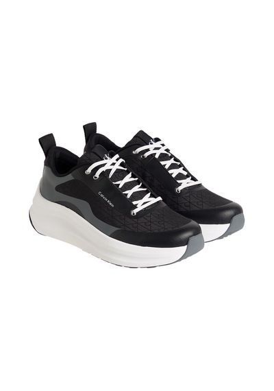 Erkek Chunky Runner Laceup Mix Aop Ayakkabı Ym0ym0145601f Siyah