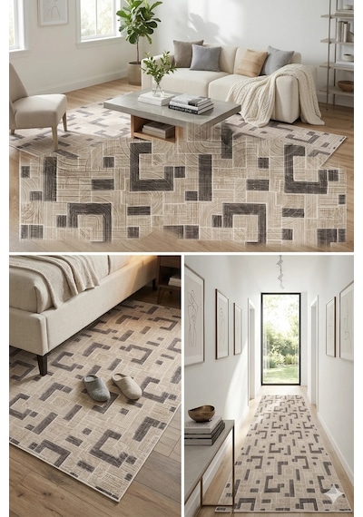 Modern Desen Baskılı Kaymaz Taban Elit Şık Dört Mevsim Yıkanabilir Halı Yolluk Oturma Salon Odası Vizon Vizon Modern Desen Baskılı Kaymaz Taban Elit Şık Dört Mevsim Yıkanabilir Halı Yolluk Oturma Salon Odası Vizon Vizon