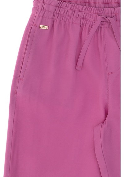 U.S. Polo Assn. Kız Çocuk Fuşya Loose Fit Modal Karışımlı Kanvas Pantolon 50309120-VR023