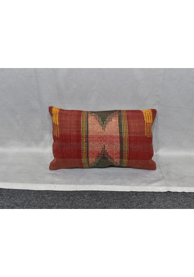 Zehra Abla Halı Yeni El Dokuma Dekoratif Lumbar Kilim Kırlent Yastık Kılıfı 6569 Çok Renkli