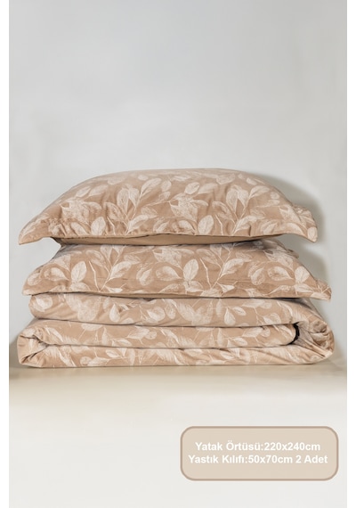 Elart Stella Comfort Uyku Seti Yatak Örtüsü Çift Kişilik 3 Parça 220x240 Cm Bej Bej