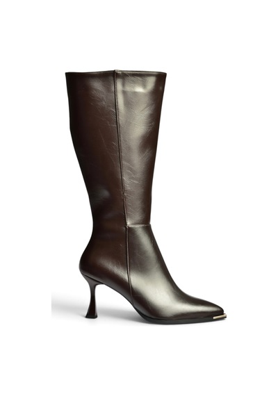 Fox Shoes Z518083809 Kahverengi Kalın Kadeh Topuklu Kadın Çizme