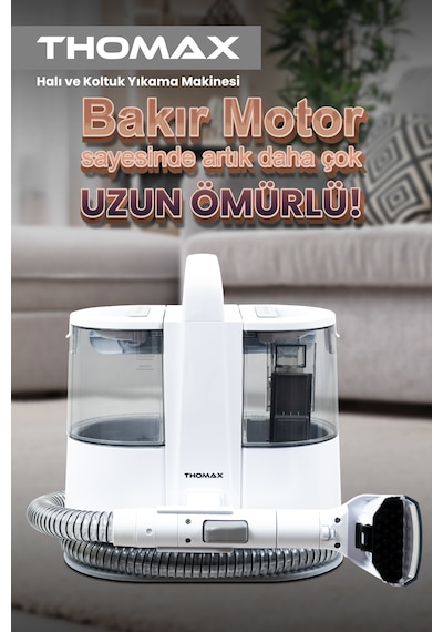 Thomax Dmw001a Koltuk Halı Yıkama Ve Leke Çıkartma Makinesi 1500 Ml Temiz 850 Ml Kirli Su Haznesi 600w Güç