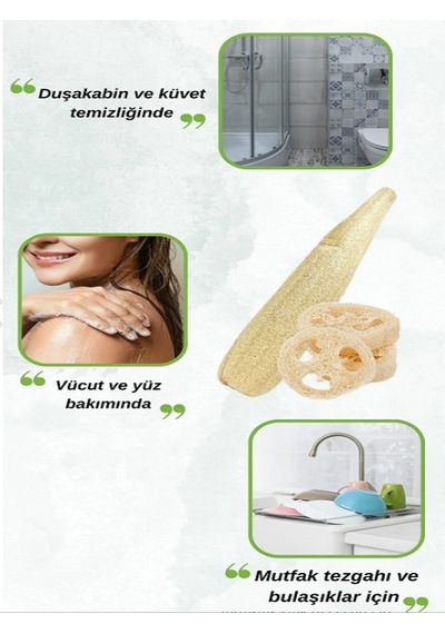 Doğal Ham Kabak Lifi Banyo Kesesi 60 - 70 CM