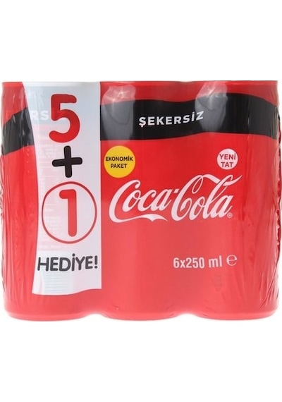 Coca-Cola Şekersiz Kutu 6 x 250 ML