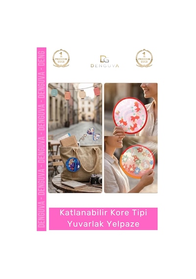 Yelpaze Katlanabilir Esnek Portatif Modern Kore Tipi Şık Yazlık Yelpaze Çanta Boy Hafif Tasarım