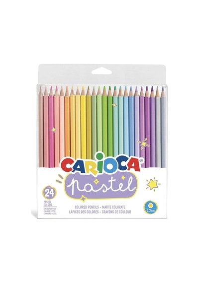 Pastel Renk Kuru Boya Kalemi 24'lü Çok Renkli