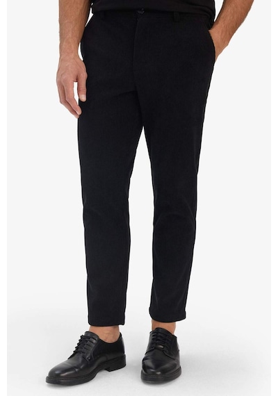 Defacto Tailored Regular Fit Düz Paça Fitilli Kadife Pantolon F0462ax25wnbk27 Siyah-bk27