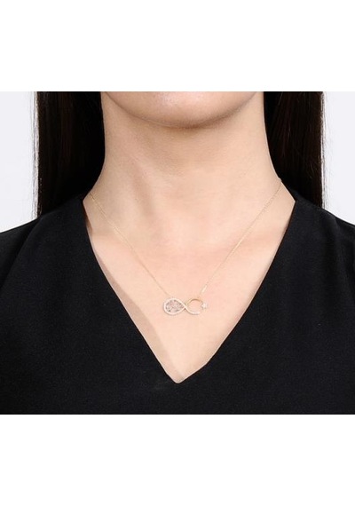 Diamond Line-Gülaylar - Sarı Altın 14 Ayar Sonsuzluk Kolye N11.25293