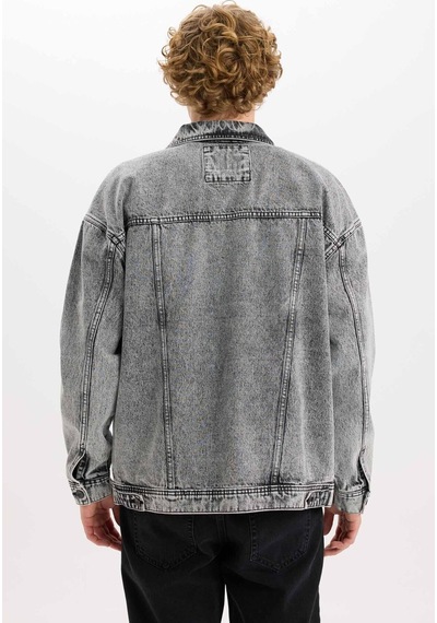 Defacto %100 Pamuk Oversize Geniş Kalıp Jean Ceket E1003ax25spnm55 Gri-nm55