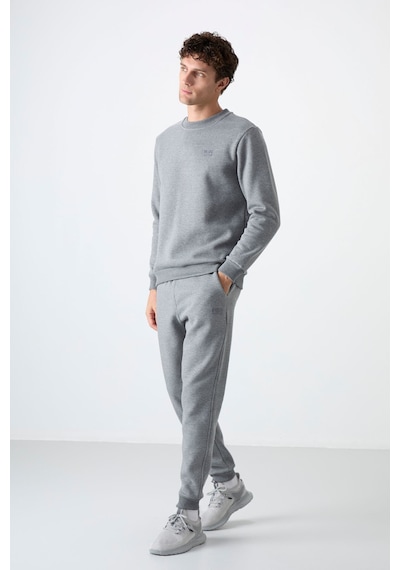 Tommy Life Andy Gri Melanj Şardonlu Erkek Eşofman Takım - 85190 GRİ MELANJ