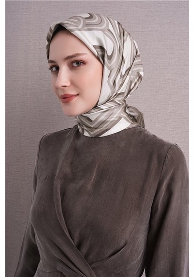 Armine İpek Eşarp 2027 Kış - 9614-85 Ekru Twill