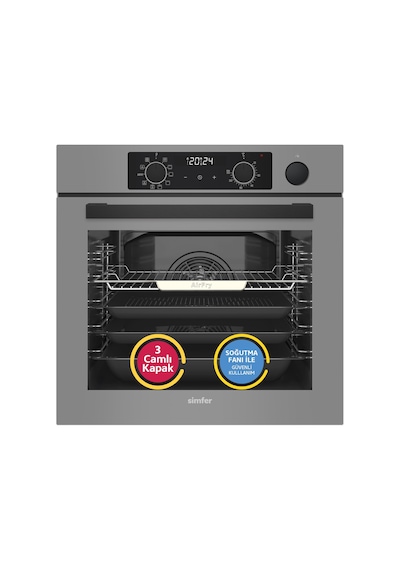 Simfer 8246 11 Fonksiyon Steam Master Ankastre Fırın Gri Cam Dijital