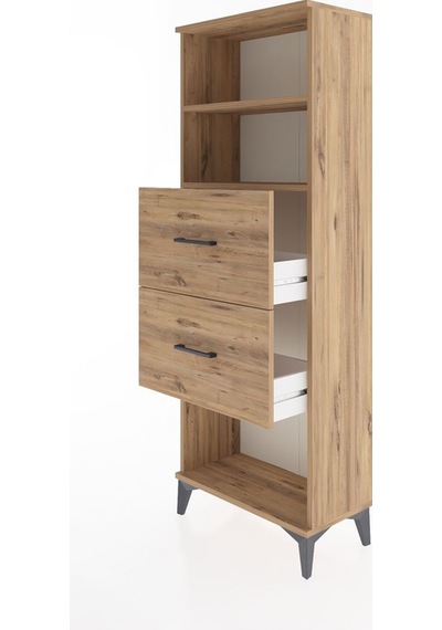 Arges Dolap 2 Raflı 2 Çekmeceli 60x30x163 Çam-çam Çam