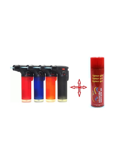 Torch Pürmüz Çakmak Alev Sabitleme + Çakmak Gazı Mini Pürmüz Çok Renkli
