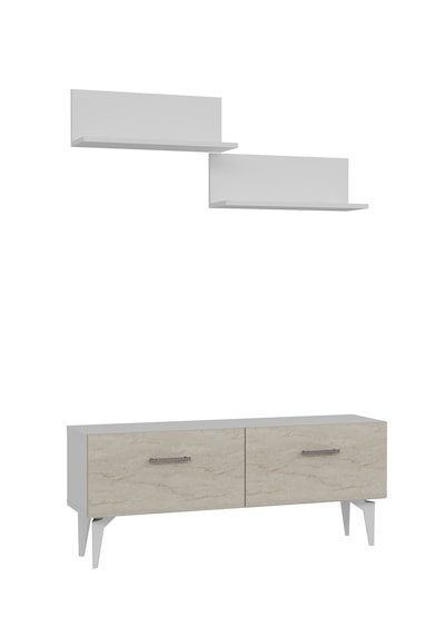 Dekortis Home Dekor 120dhdtür2btg Eros Raflı Tv Sehpası,ünitesi Beyaz - Traverten - Gümüş Dekortis Home Dekor 120dhdtür2btg Eros Raflı Tv Sehpası,ünitesi Beyaz - Traverten - Gümüş
