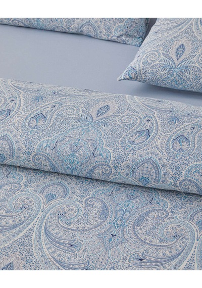 English Home Boho Chic Pamuk Çift Kişilik Çarşaflı Nevresim Takımı 200x220 Cm Mavi Mavi